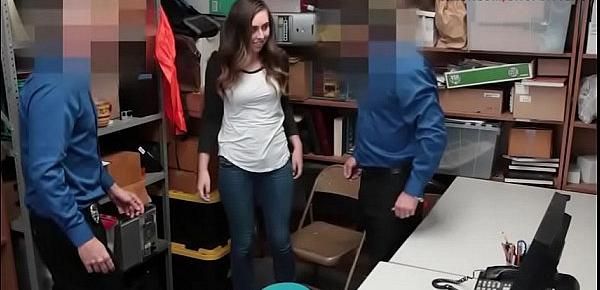  Cute thief Lexi Lovell fucks by officers